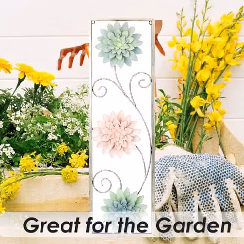 VFM e-Store Multicolour Floral Metal Wall Art, W: 71 cm, H: 21 cm – 3
