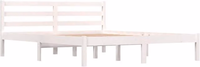 Berkfield Home Beautiful Solid Wood Pine Bed Frame, White, W: 150 cm, L: 200 cm