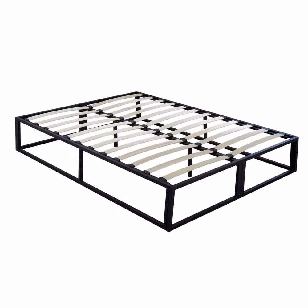 SPETLEK Modern Double 4ft 6 Black Metal Bed, W/D/H: 140 x 200 cm – 2