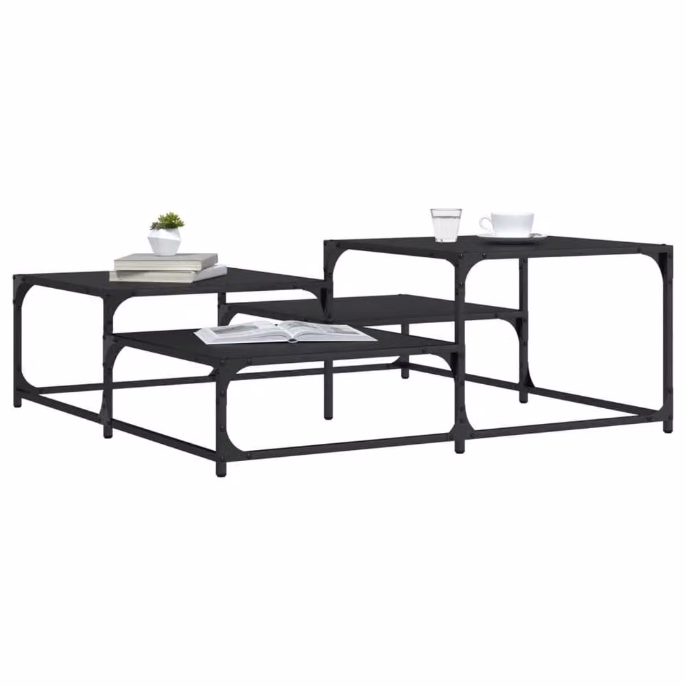 Berkfield Home Black Square Coffee Table with Matt Finish, W/D/H: 107 x 107 x 40 cm – 2
