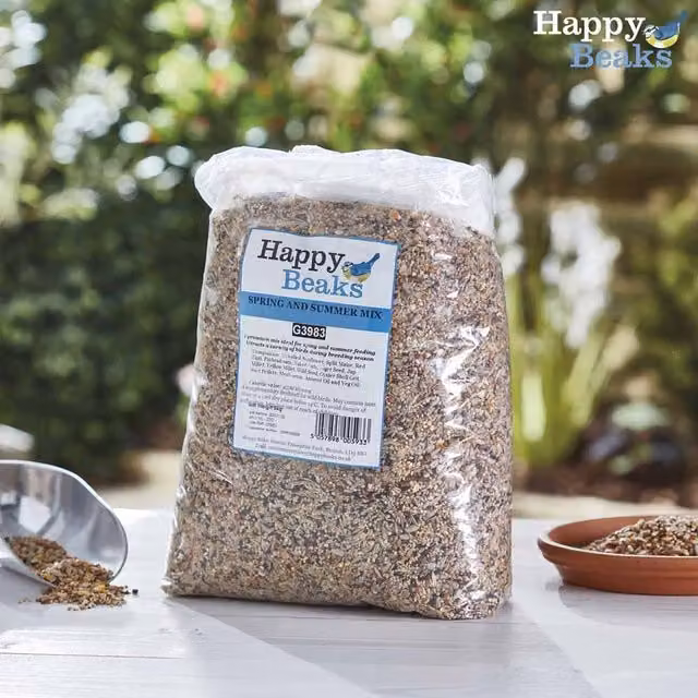 Happy Beaks Spring and Summer Premium Wild Bird Food Mix, Multicolour, 25.5kg