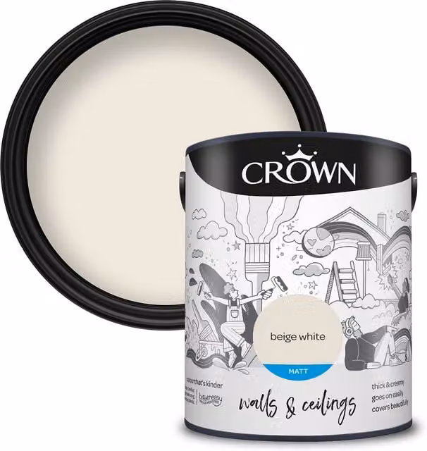 Crown Matt Emulsion Paint Beige White 5 l – 1
