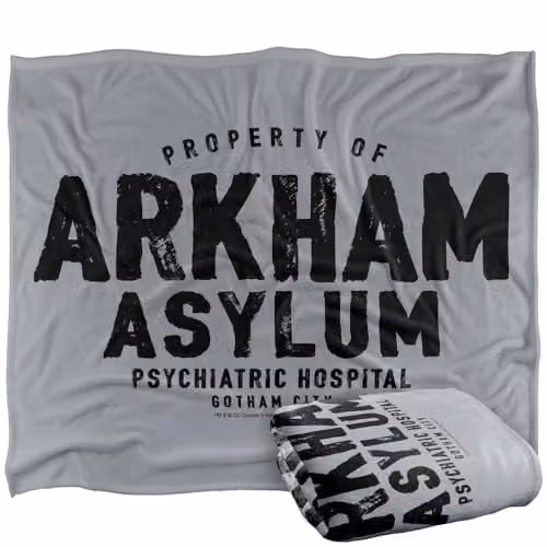 Warner Bros. Batman Arkham Asylum Silky Touch Super Soft Fleece Throw Blanket, Multicolour, W: 152.4 cm x D: 127.0 cm