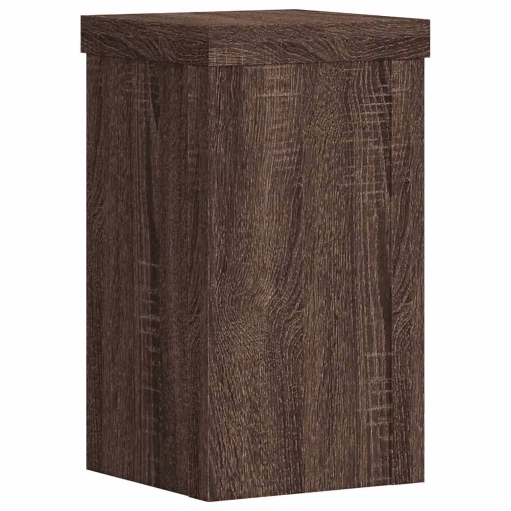 Berkfield Home Set of 2 Modern Square Wood Tabletop Plant Stands in Brown, W/D/H: 10 x 10 x 18 cm – 4