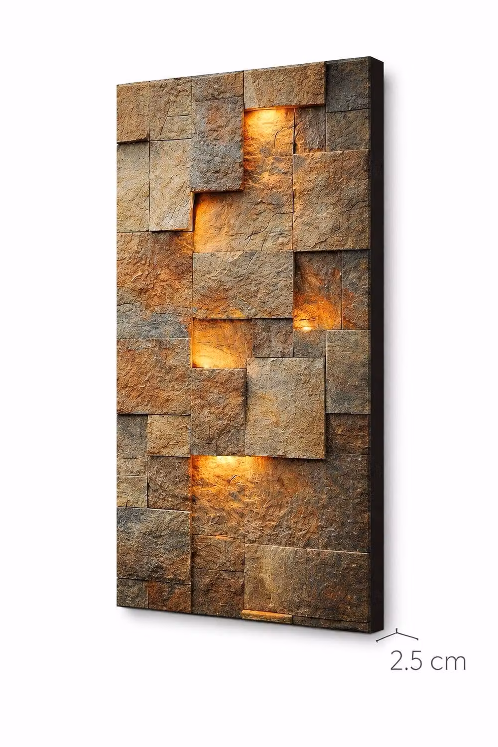 Mafett Brown Abstract Stone Texture Effect Canvas Wall Art – 2
