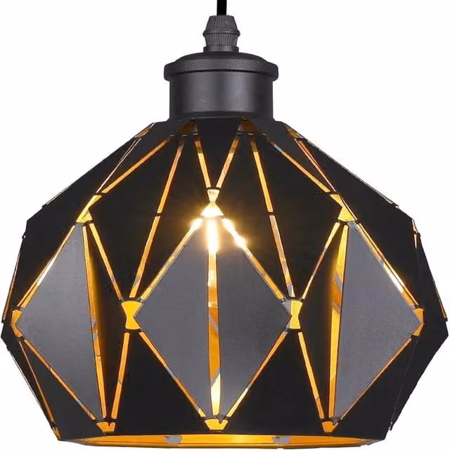 EONLION Modern Metal Easy Fit Lamp Shades for Ceiling Lights in Black and Gold/Brass