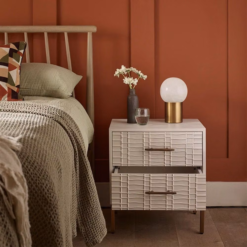 Atkin & Thyme Ivy Bedside Drawer in White Mango Wood