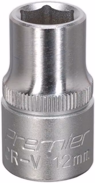 Loops 12mm Steel Drive Socket 1/2 inch Square Drive Chrome Vanadium Wrench Socket in Silver – 1