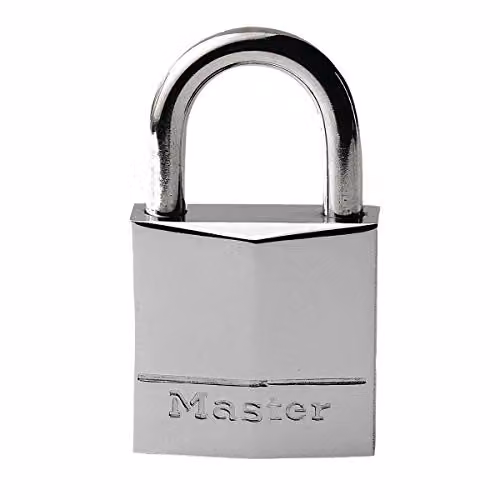 Master Lock Marine Brass Padlock with Key, Silver, W/D/H: 5 x 3 x 1.2 cm