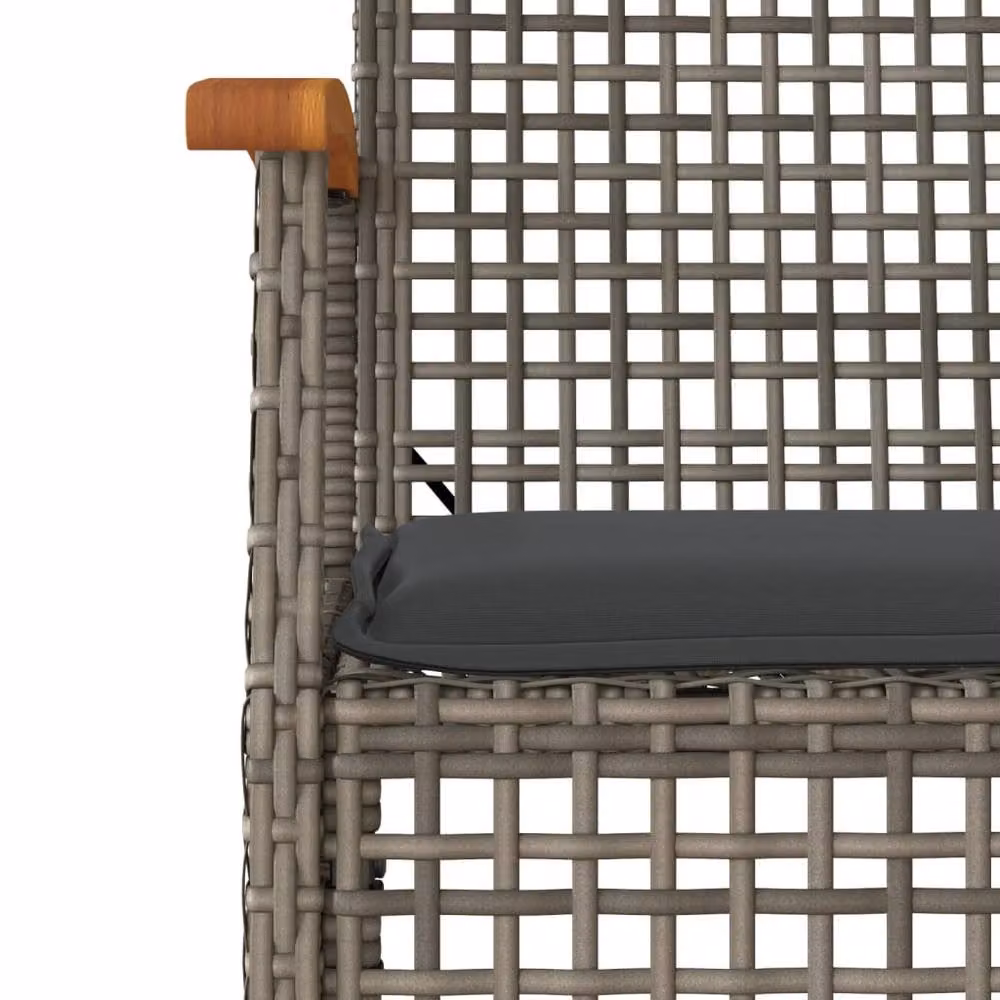 Berkfield Home Beautiful 5 Piece Grey Poly Rattan Garden Dining Set with Cushions – 3