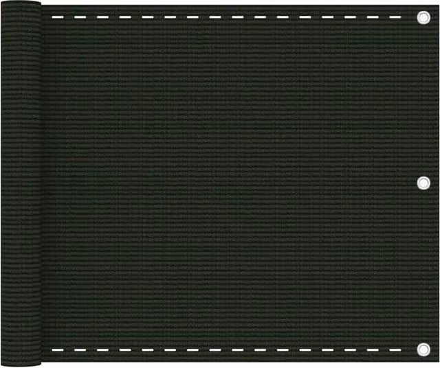 Berkfield Home Dark Green HDPE Balcony Screen, W: 75 cm, L: 500 cm