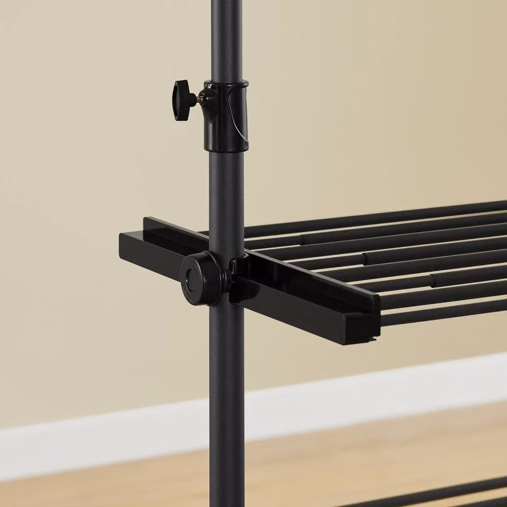 SoBuy Black Matt Metal Freestanding Telescopic Clothes Rail – 3