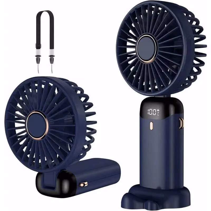 Dragodirect 2-in-1 Portable Mini Handheld Fan with LED Light, Rechargeable USB-C, Dark Blue – 4