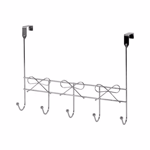 Showerdrape Silver Metal Over Door Hanging Storage Hooks – 1