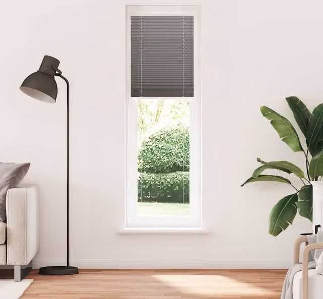 Berkfield Home Single Pleat Fabric Blind in Anthracite Grey, W: 64.4 cm, H: 200 cm – 1