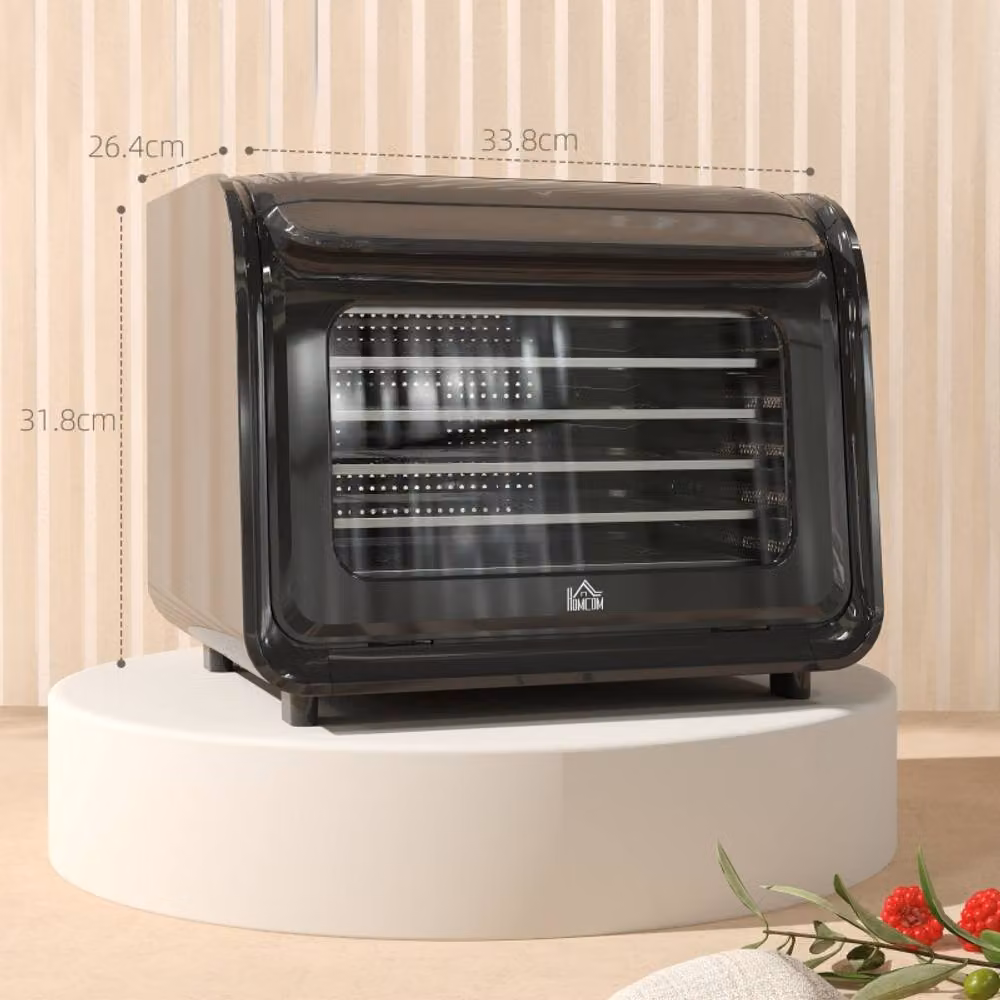 Rolipo 6 Tray Food Dehydrator with Digital Display and Timer, Adjustable Temperature 35-70°C, Black and Transparent – 3