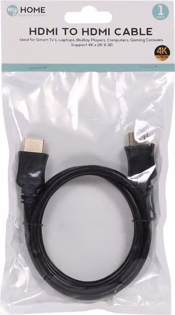 My Home HDMI to HDMI Cable, Black, Length: 1 m