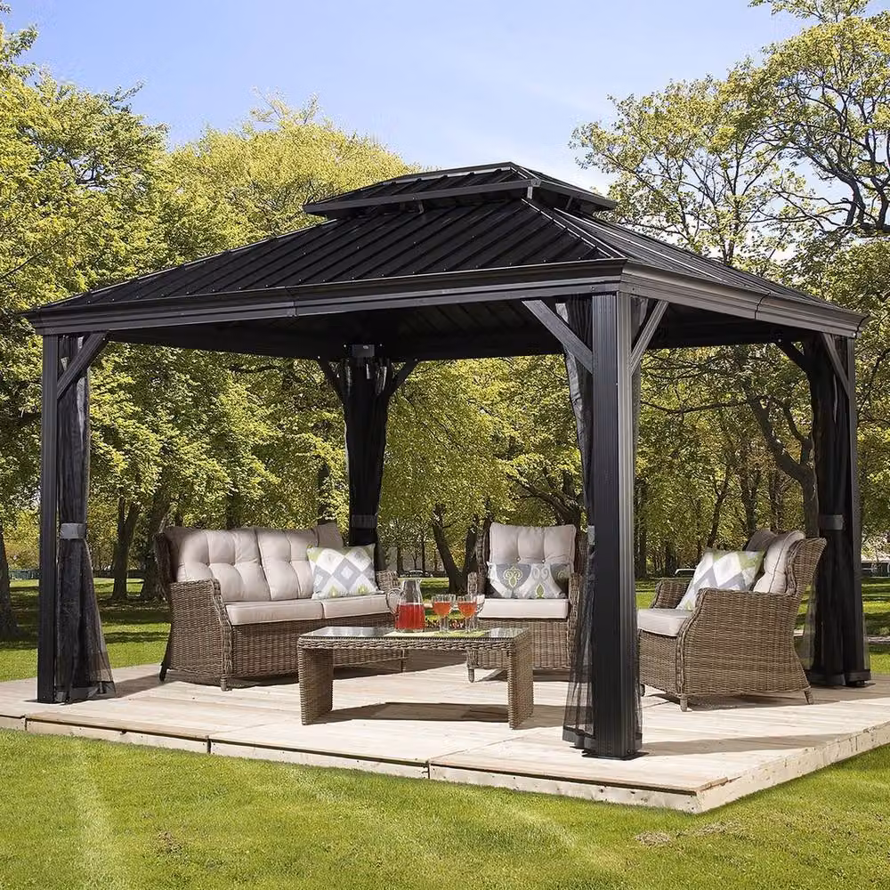 Sojag Messina Gazebo in Grey, W: 298 cm, D: 353 cm, H: 291.49 cm – 2