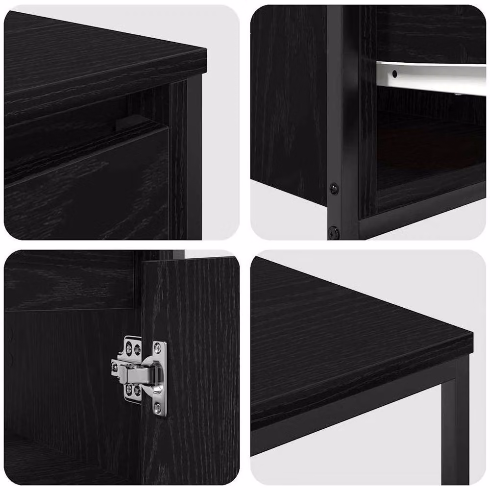 Berkfield Home Modern 3 Piece Black Oak Bathroom Furniture Set with Vanity Unit – 3
