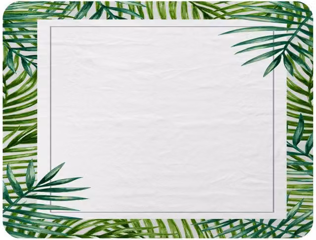 Benjamin Tate Design Botanical Border Floral Fleece Blanket in Green, Beige and White, W/D/H: 120 x 150 cm – 2