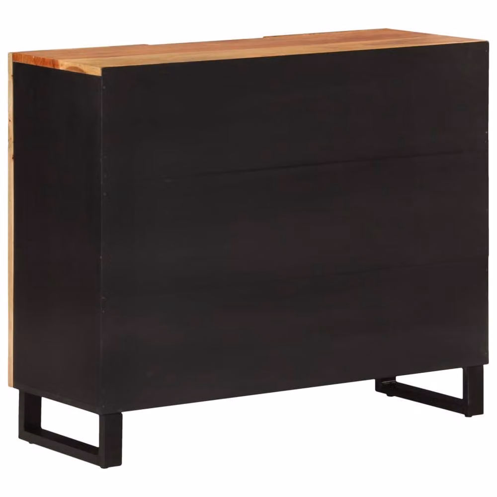 Berkfield Home Acacia Wood Sideboard with 2 Doors in Brown, W/D/H: 90 x 33 x 75 cm – 5