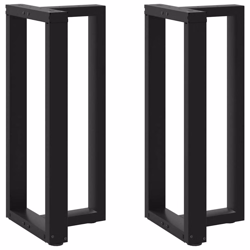 Berkfield Home Modern T-Shaped Bar Table Legs, 2 Pieces, Black Steel, W: 50 cm, D: 35 cm, H: 90-91 cm – 2