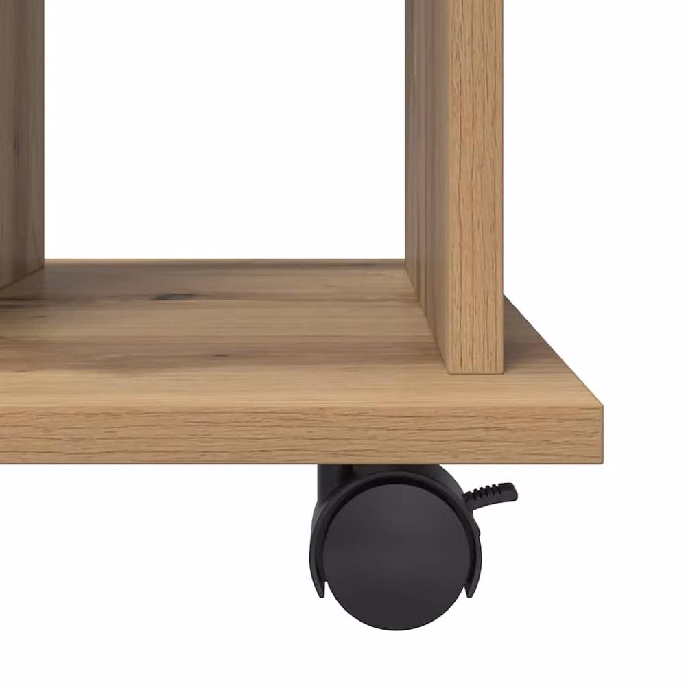 Berkfield Home Artisan Oak Rolling Cabinet in Brown, W/D/H: 60 x 45 x 60 cm – 2