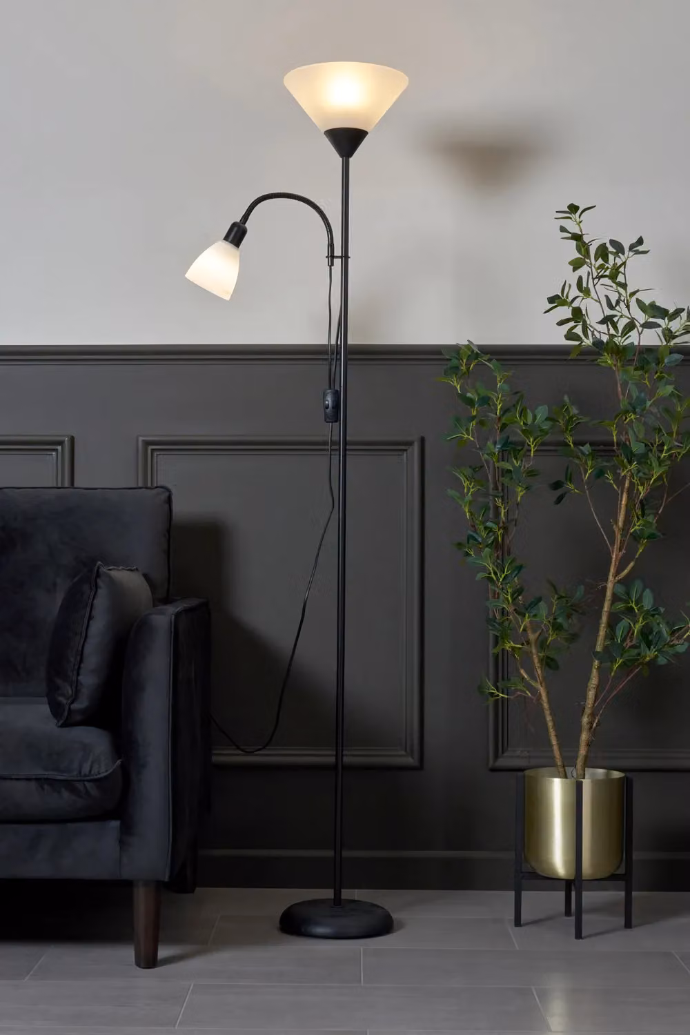 BHS Lighting Mother & Child Modern Floor Lamp in Black – 2