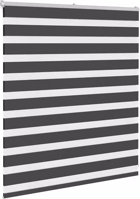 Berkfield Home Elegant Zebra Blind in Black Polyester, W: 125 cm, H: 100 cm – 1
