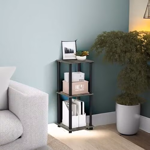 Furinno SIMPLISTIC Set of 2 Two-Tier Side Tables in French Oak – 3