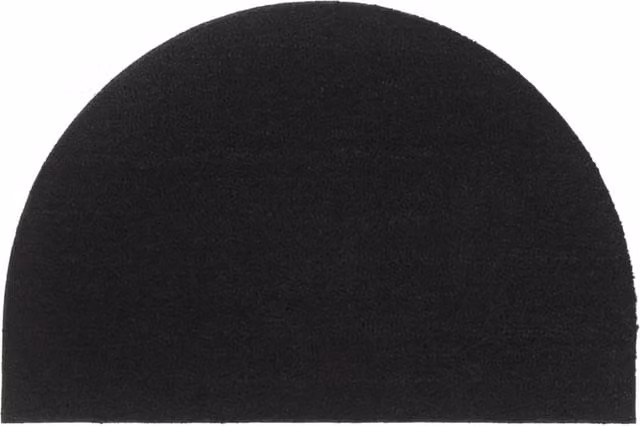 Berkfield Home Black Semicircular Coir Door Mat, W: 90 cm, D: 60 cm