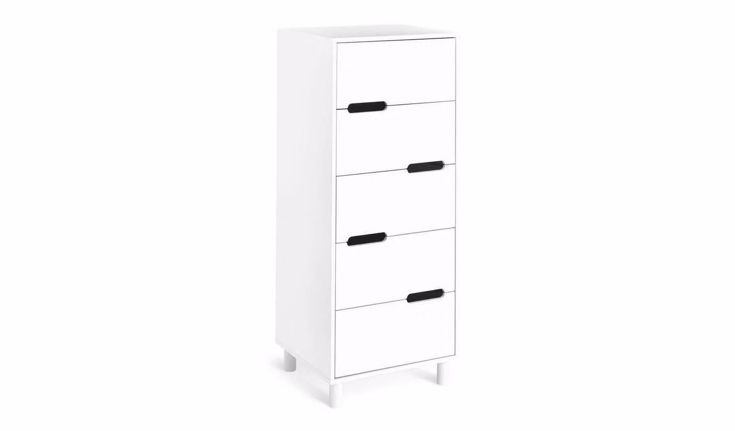Habitat Henri 5 Drawer Tallboy White Bedroom Storage Organiser