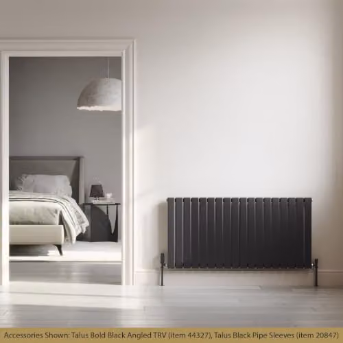 UK Radiators Typhoon Black Vertical Designer Radiator, W: 122.4 cm, H: 60 cm – 3