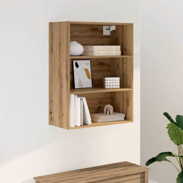 Berkfield Home Artisan Oak Hanging Wall Cabinet, Brown, W: 69.5 cm, D: 32.5 cm, H: 90 cm – 1