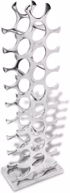 Berkfield Home Modern Silver Aluminium Wine Rack for 27 Bottles