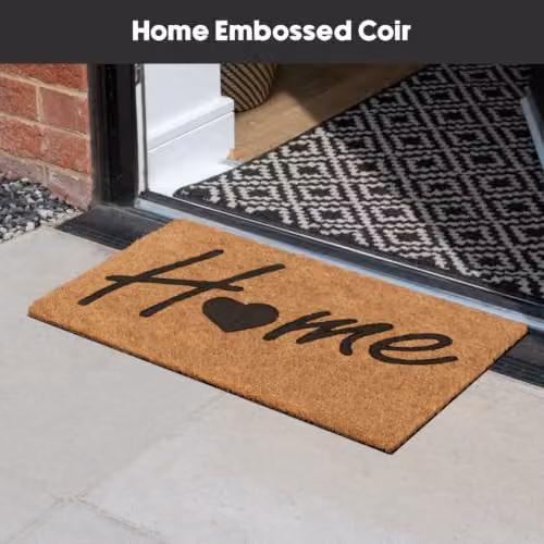 JVL Coir Doormat with Rubber PVC Backing, Brown and Beige, W: 40 cm, D: 60 cm – 3