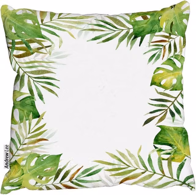 Andrew Lee Botanical Floral Square Cushion, Green and Multicolour, W: 60 cm, H: 60 cm, D: 60 cm