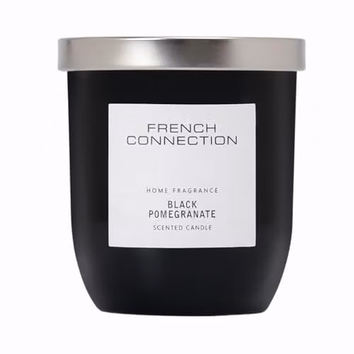 French Connection Black Collection Black Pomegranate Scented Jar Candle, Black, 163g