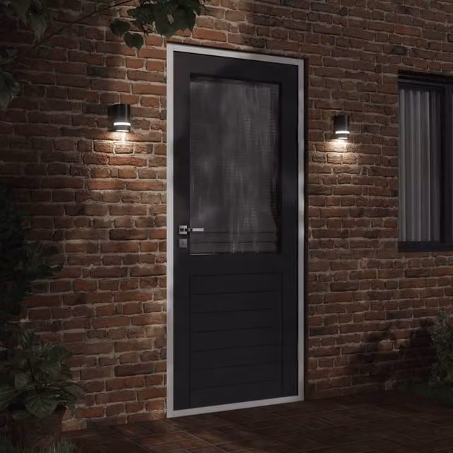 Berkfield Home Modern Black Outdoor Wall Light in Die-cast Aluminium – 1