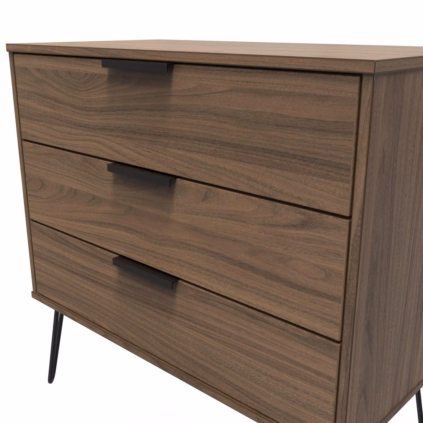 Ready Assembled 2 U Fuji 3 Drawer Chest in Walnut – 3