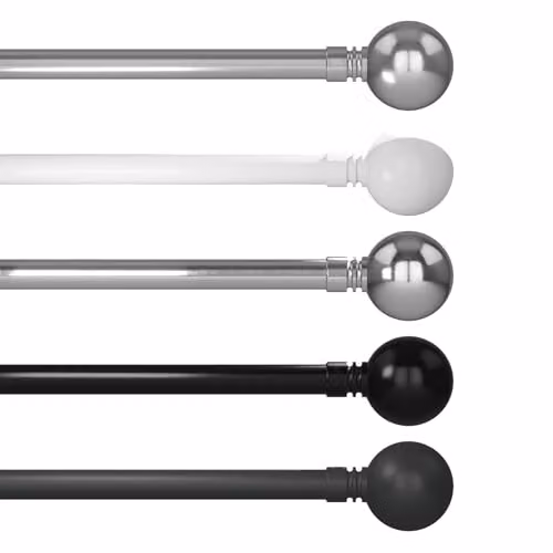 Blinds Outlet Metal Extendable Curtain Pole in Metallic Silver, 120 cm – 2