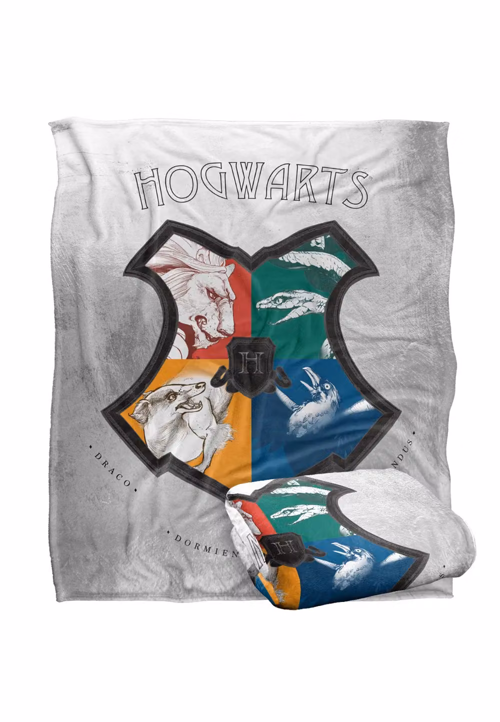 LOGOVISION Harry Potter Fleece Throw Blanket, White and Multicolour, W: 152 cm, D: 127 cm – 2