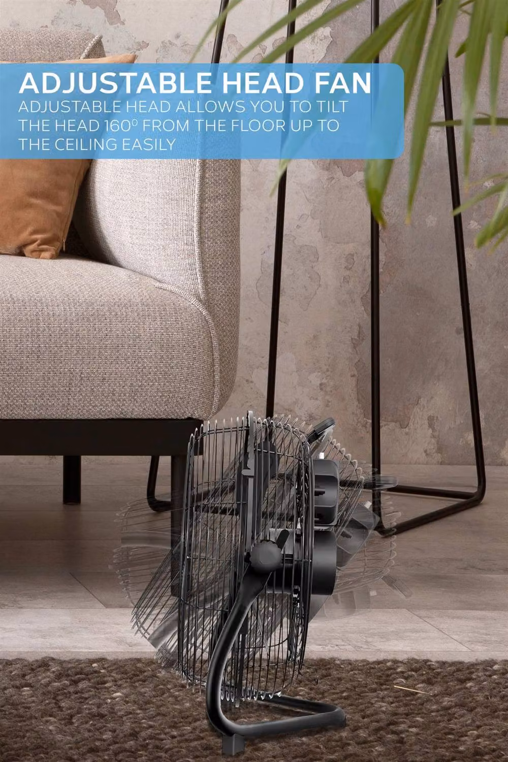 Air Pro 16 inch Floor Fan in Black with Aluminium Construction – 4