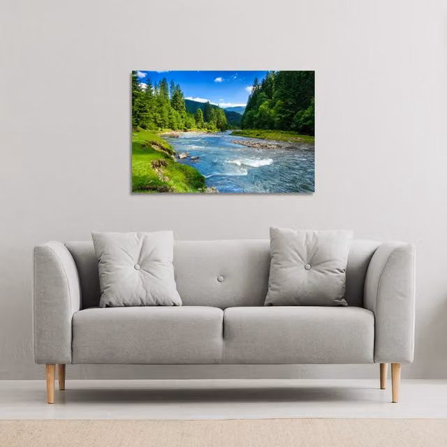 Benjamin Tate Design LTD Beautiful Scenery Canvas Print, Multicolour Blue, W: 31 cm, H: 41 cm