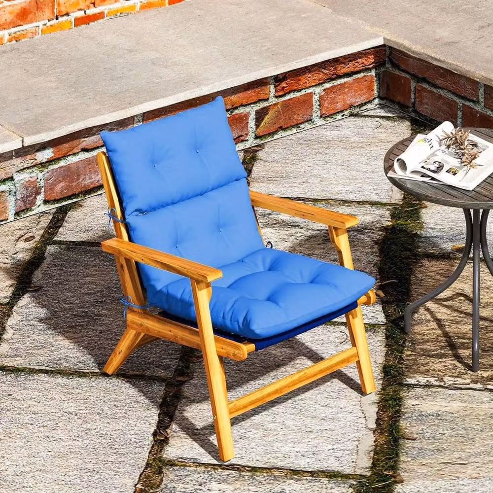 EONLION Blue Rocking Chair Cushion with Ties, W: 100 cm – 5