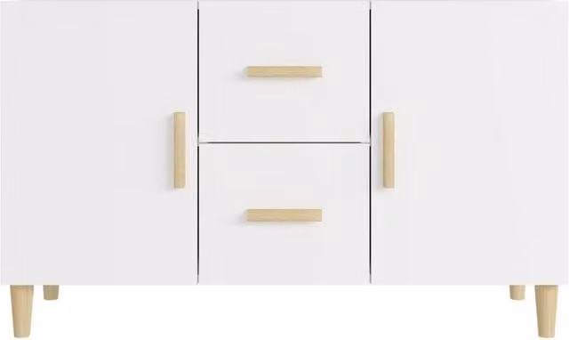 Berkfield Home White Matt Sideboard, W/D/H: 100 x 36 x 60 cm