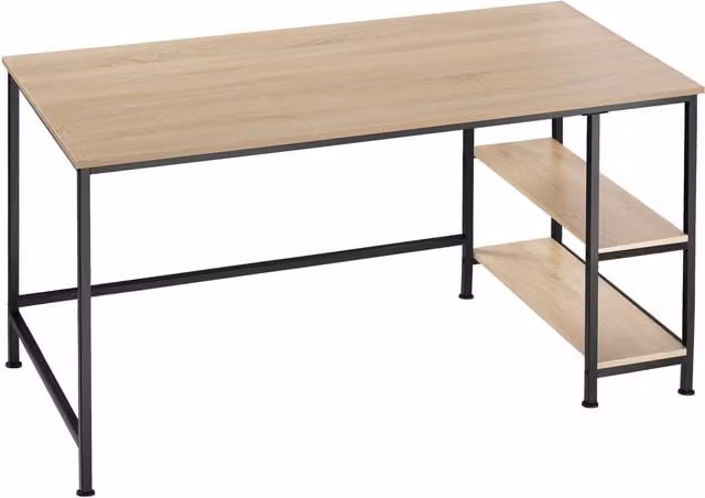 tectake Computer Desk in Oak with Brown MDF Laminate, W/D/H: 120 x 60 x 75.5 cm – 6