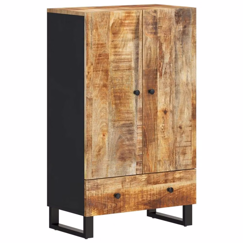 Berkfield Home Industrial Highboard with Drawer in Brown Mango Wood and Iron, W/D/H: 60 x 33 x 100 cm – 2