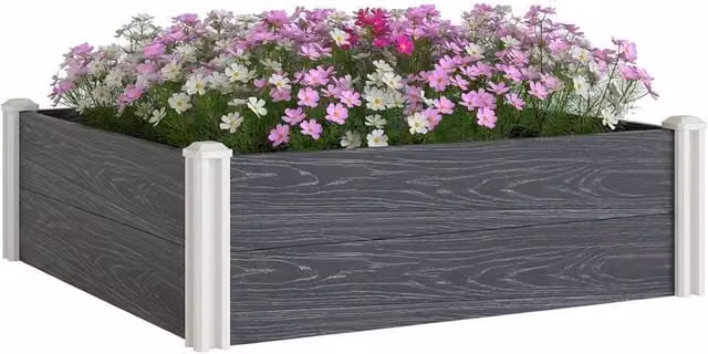 Kelvenix Vinyl Raised Garden Bed Kit in Dark Grey – 1