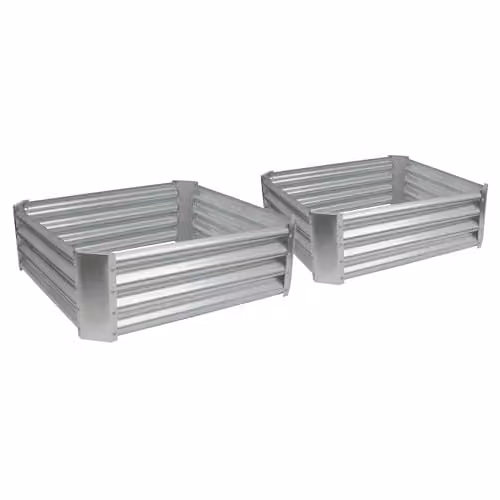 Harbour Housewares Pack of 2 Galvanised Steel Raised Garden Beds in Silver, W/D/H: 90 x 90 x 30 cm – 1
